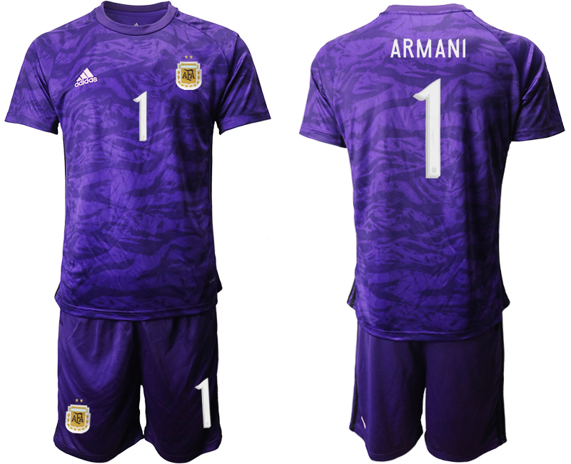 Men 2020-2021 Season National team Argentina goalkeeper purple #1 Soccer Jersey1